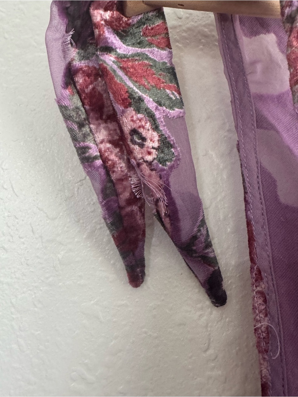Free People | Lavender Floral Velvet Tie-Strap Camisole | Size M - Picture 4 of 6